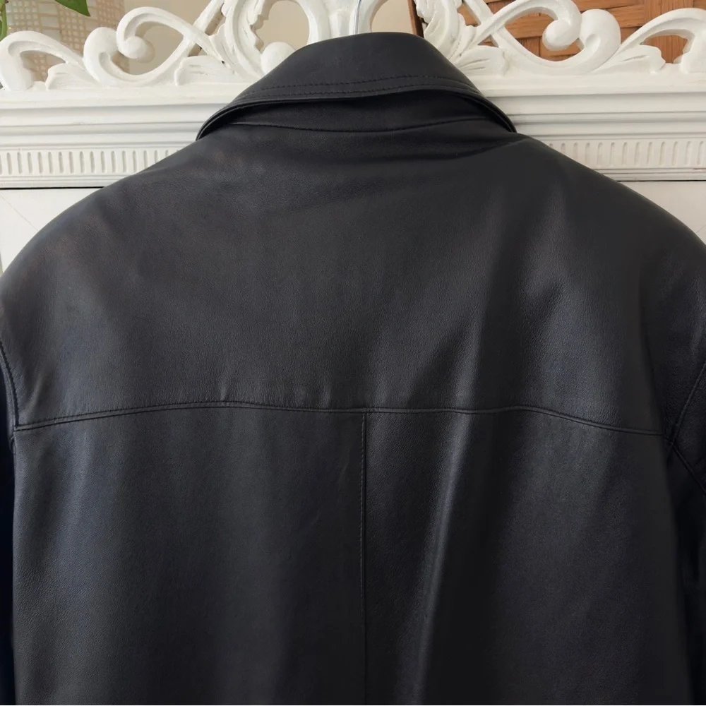 Vintage Men’s Leather Faux Fur Lined Coat
